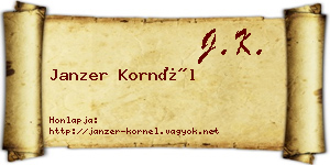 Janzer Kornél névjegykártya
