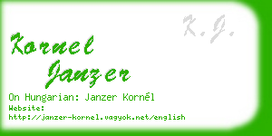 kornel janzer business card